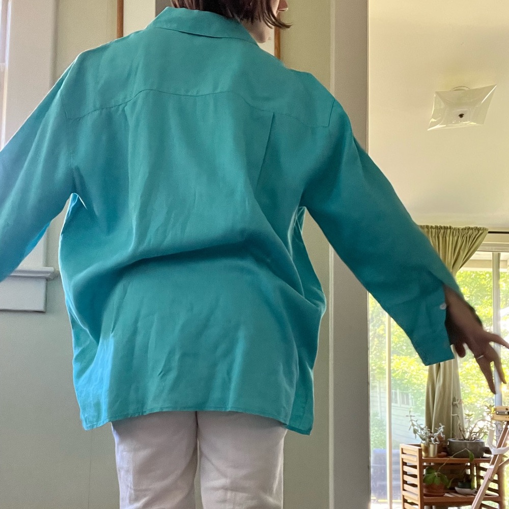 100% linen vintage button up - Picture 5 of 8